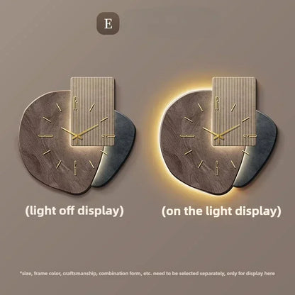 LumoClock Large Modern Wall Clock | Silent Quartz with LED Light
