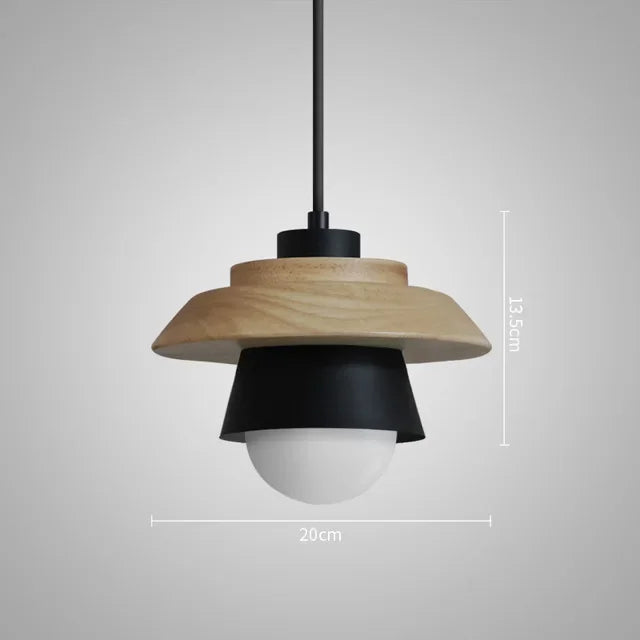 Nordic Wood Pendant Light | Colorful Macaron Design