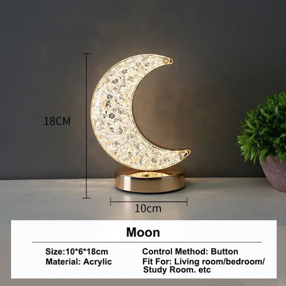 Stellora 3D Crystal Night Light | Rechargeable Touch Dimming Lamp