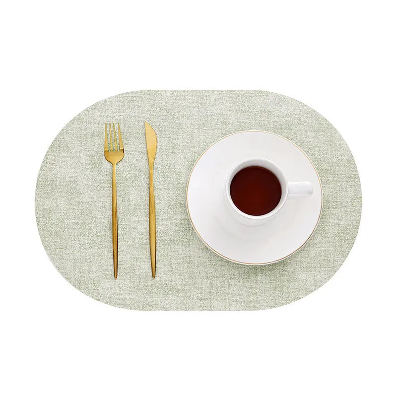 LinoMat Oval Faux Leather Placemats | Heat Resistant & Non-Slip