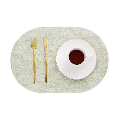 LinoMat Oval Faux Leather Placemats | Heat Resistant & Non-Slip
