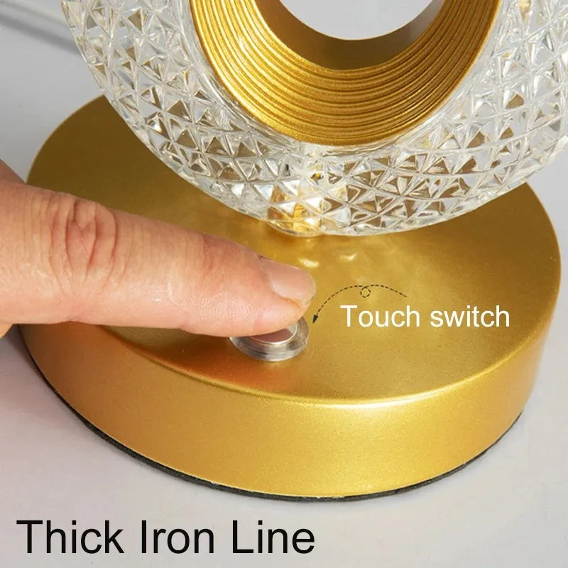 Stellora 3D Crystal Night Light | Rechargeable Touch Dimming Lamp