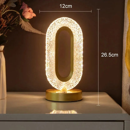 Stellora 3D Crystal Night Light | Rechargeable Touch Dimming Lamp
