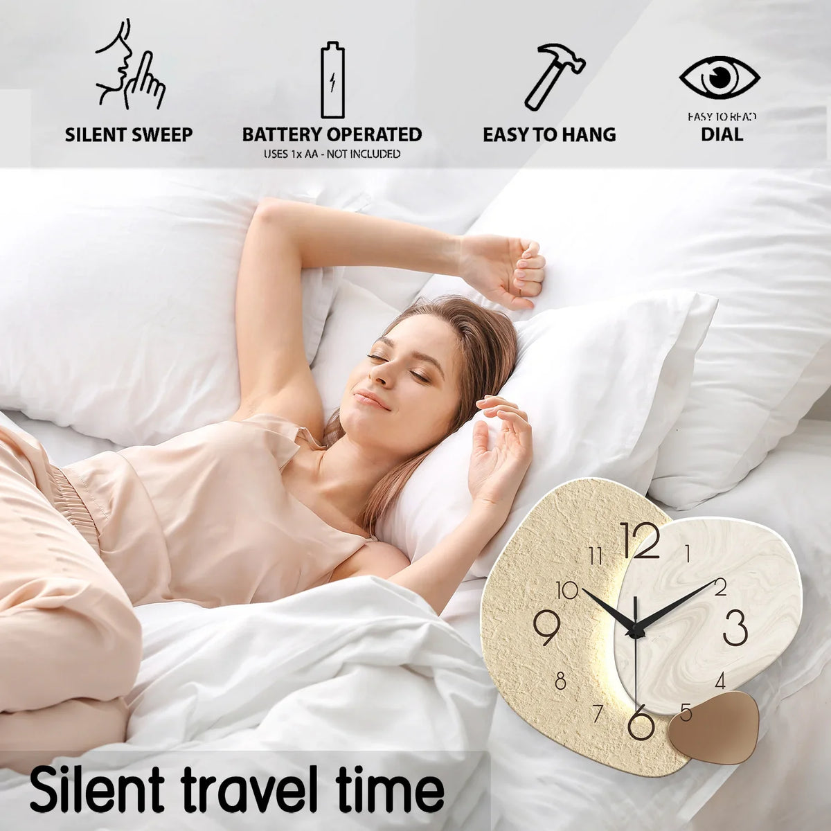 TempoStone Silent Modern Wall Clock