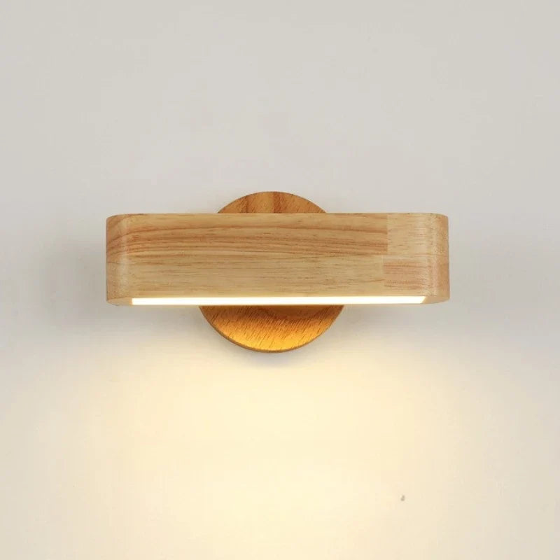 Rotating Wall Lamp | Japanese Solid Wood & Aluminum Design