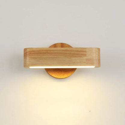 Rotating Wall Lamp | Japanese Solid Wood & Aluminum Design