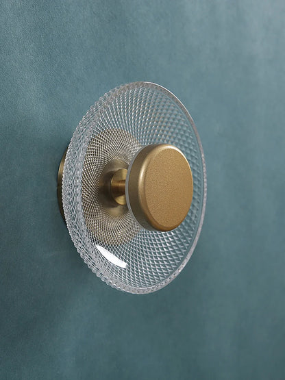Modern Colored Glass Wall Lamp | Textured LED Disc Light