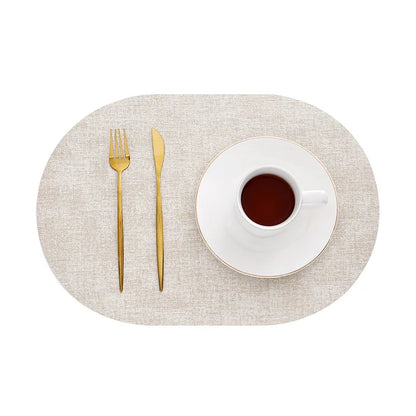 LinoMat Oval Faux Leather Placemats | Heat Resistant & Non-Slip
