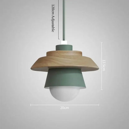 Nordic Wood Pendant Light | Colorful Macaron Design