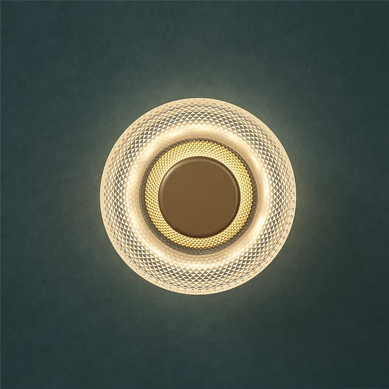 Modern Colored Glass Wall Lamp | Textured LED Disc Light