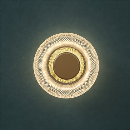 Modern Colored Glass Wall Lamp | Textured LED Disc Light