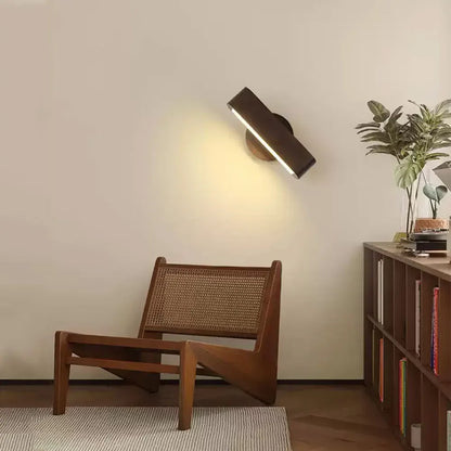 Rotating Wall Lamp | Japanese Solid Wood & Aluminum Design