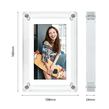 ClearFrame Acrylic Digital Photo Frame | Portable IPS Display