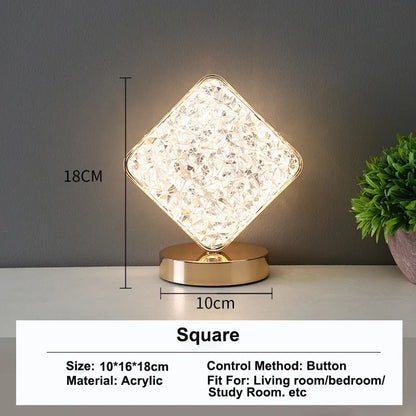 Stellora 3D Crystal Night Light | Rechargeable Touch Dimming Lamp