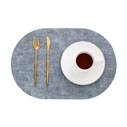 LinoMat Oval Faux Leather Placemats | Heat Resistant & Non-Slip