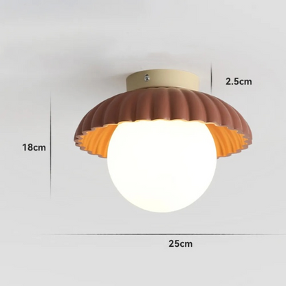 Iron Hallway Ceiling Light | Modern Glass & Metal Flush Mount