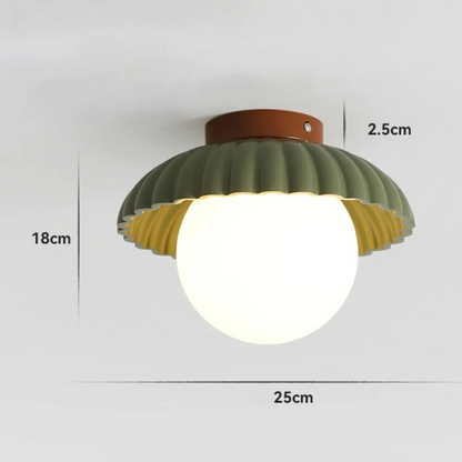 Iron Hallway Ceiling Light | Modern Glass & Metal Flush Mount