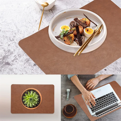 DuoMat Double-Sided Faux Leather Placemats | Heat Resistant