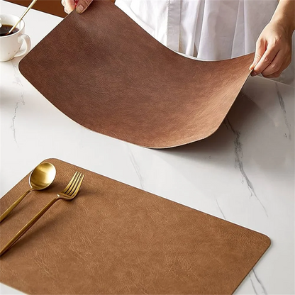DuoMat Double-Sided Faux Leather Placemats | Heat Resistant