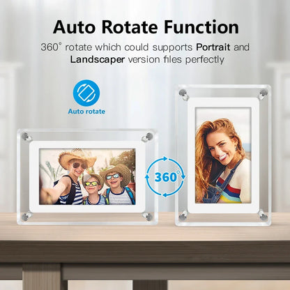 ClearFrame Acrylic Digital Photo Frame | Portable IPS Display