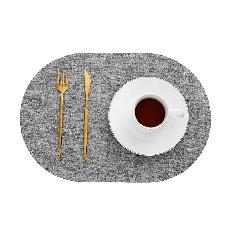 LinoMat Oval Faux Leather Placemats | Heat Resistant & Non-Slip