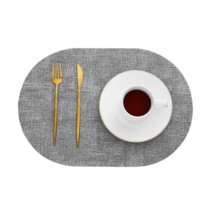 LinoMat Oval Faux Leather Placemats | Heat Resistant & Non-Slip