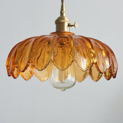 Vintage Flower Glass Pendant Light