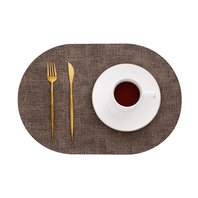 LinoMat Oval Faux Leather Placemats | Heat Resistant & Non-Slip