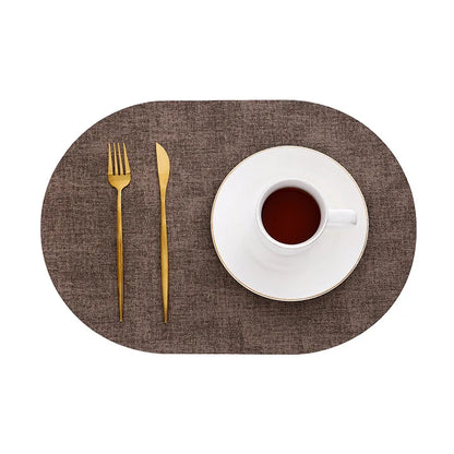 LinoMat Oval Faux Leather Placemats | Heat Resistant & Non-Slip