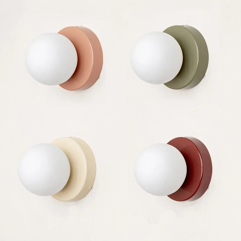 Macaron LED Wall Lamp | Modern Colored Glass Sconce