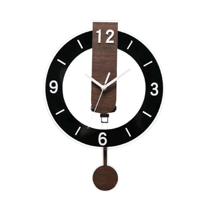 Minimalist Pendulum Wall Clock | Modern Acrylic & Wood Design