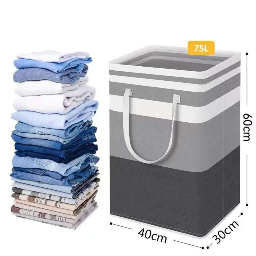 Lauva 75L Foldable Laundry Basket | Waterproof Fabric Hamper