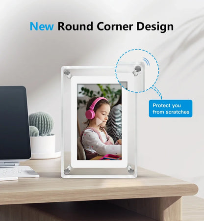 ClearFrame Acrylic Digital Photo Frame | Portable IPS Display