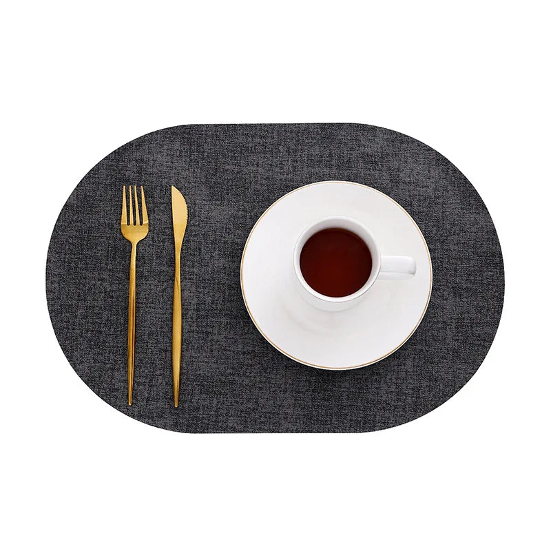 LinoMat Oval Faux Leather Placemats | Heat Resistant & Non-Slip