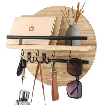 Round Wooden Key Holder | Stylish & Eco-Friendly Wall Organizer