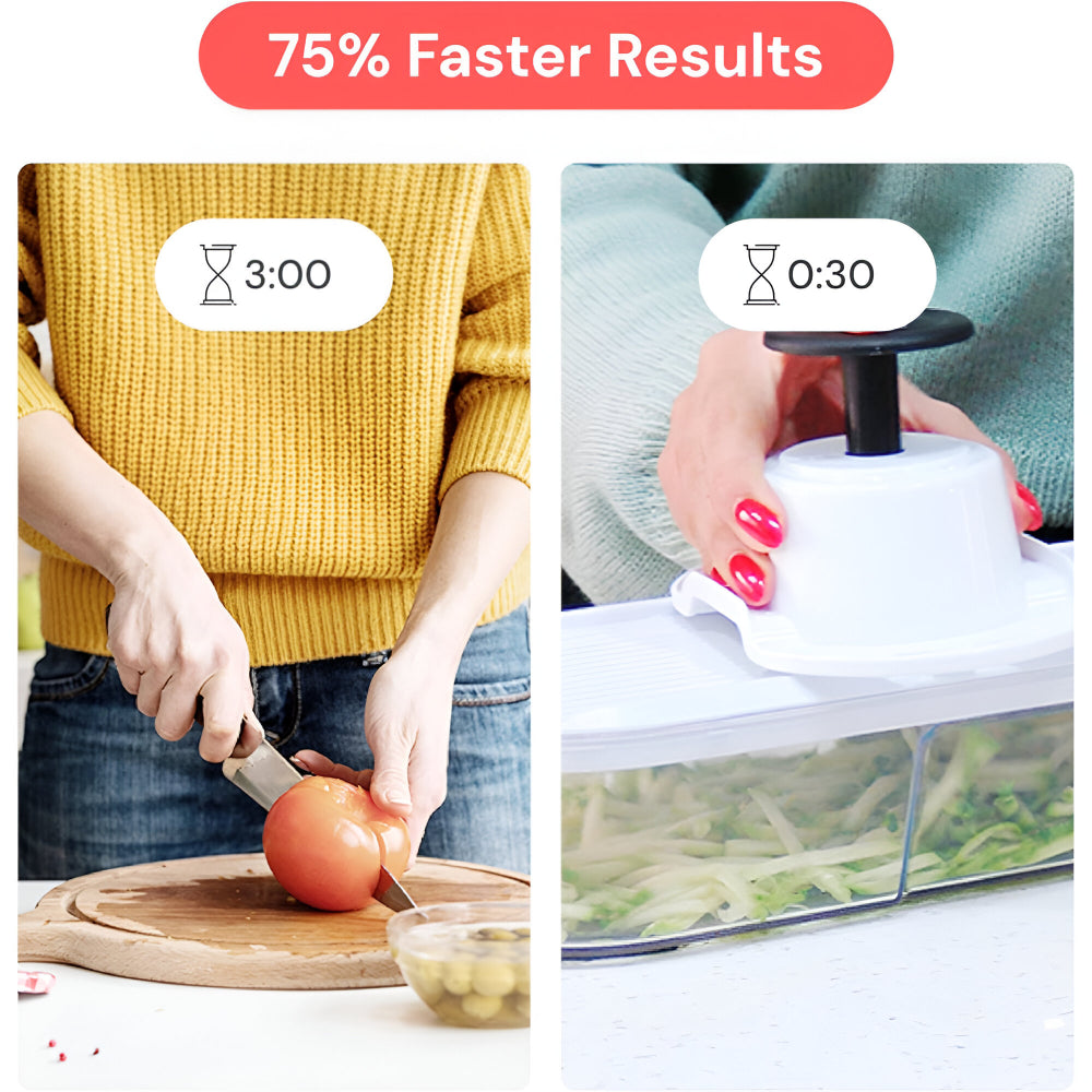 7-in-1 Vegetable Chopper | Manual Food Prep Cutter Set