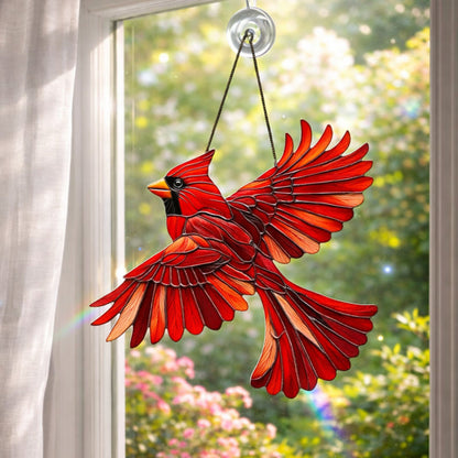 Stained Glass Bird Suncatcher | Hanging Window Decor