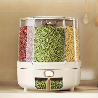 Rotating Airtight Food Storage Container | 360° Grain Dispenser