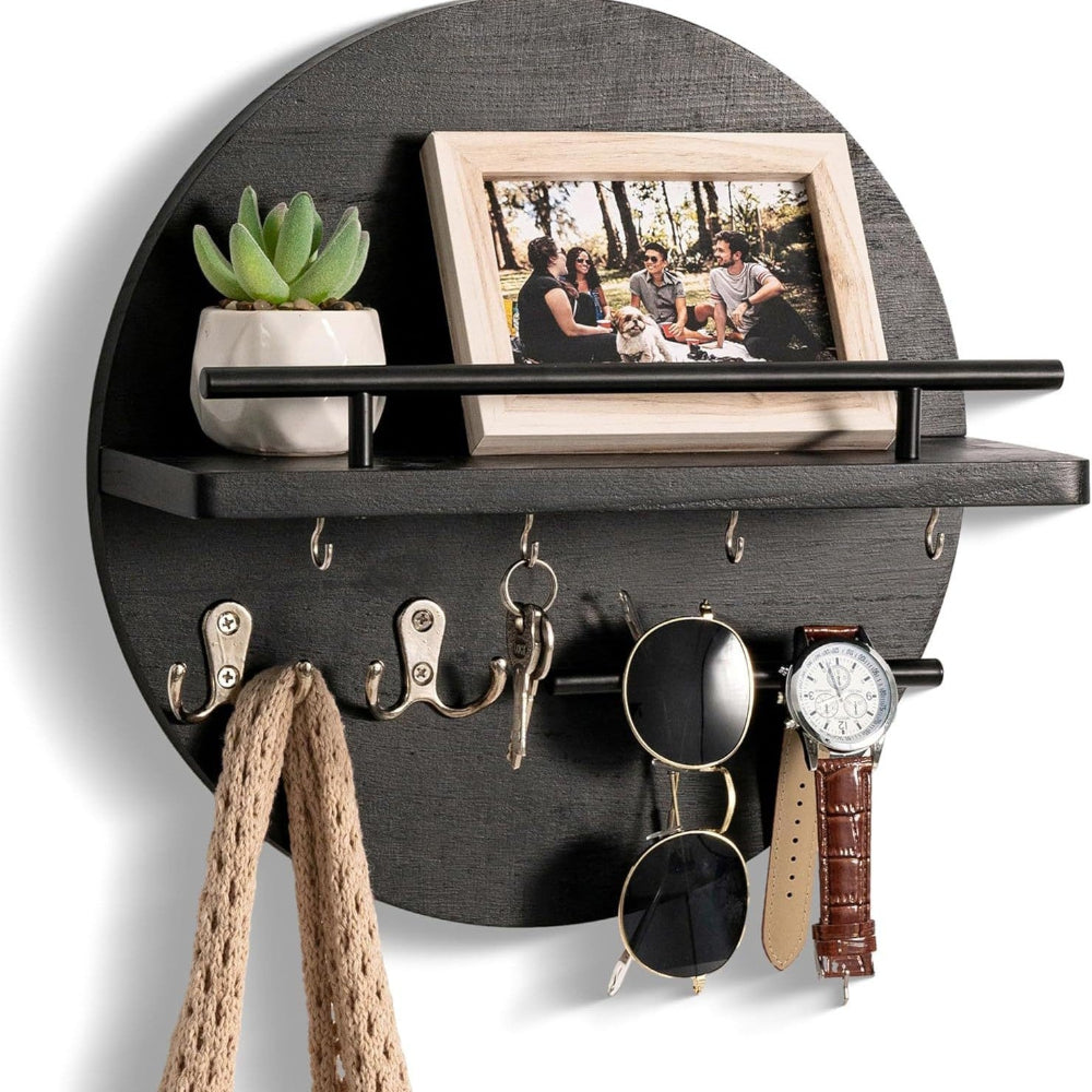 Round Wooden Key Holder | Stylish & Eco-Friendly Wall Organizer