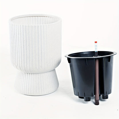 Self-Watering Wine Glass Planter | White with Water Level Indicator