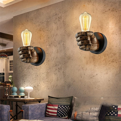 Industrial Hand Wall Lamp | Resin E26 Wall Sconce