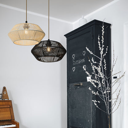 Handwoven Paper Rope Pendant Light Shade | Modern Natural Design