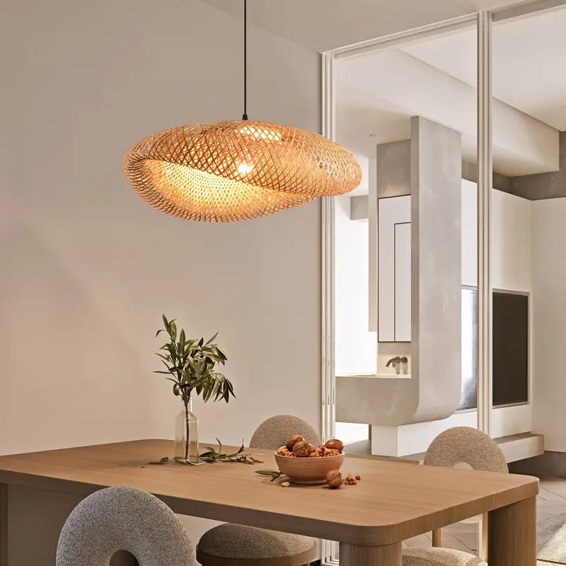 BambooBoho Pendant Shade | Handwoven Bohemian Rattan