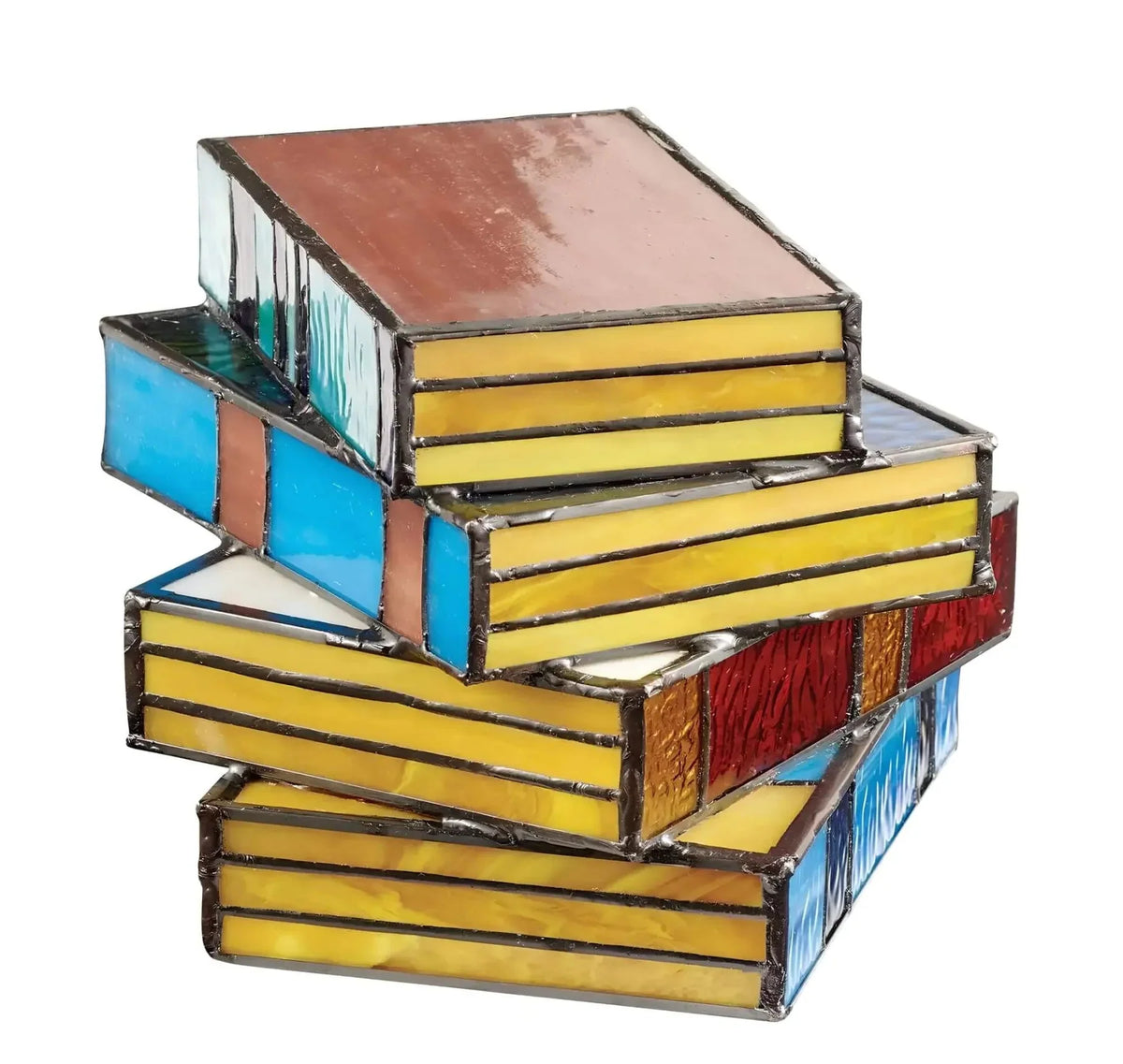 Stained Glass Book Stack Lamp
