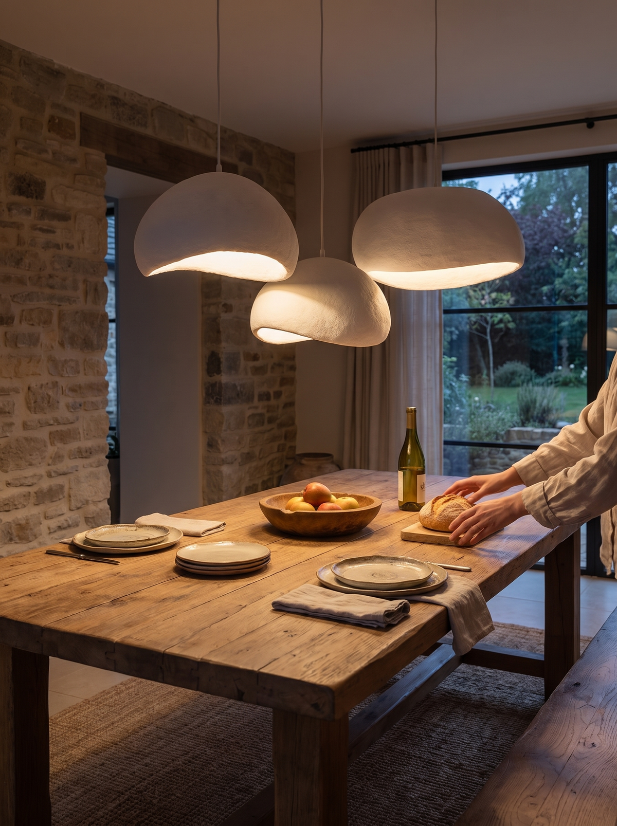 Zenith Glow Nordic LED chandelier hanging in a calm room