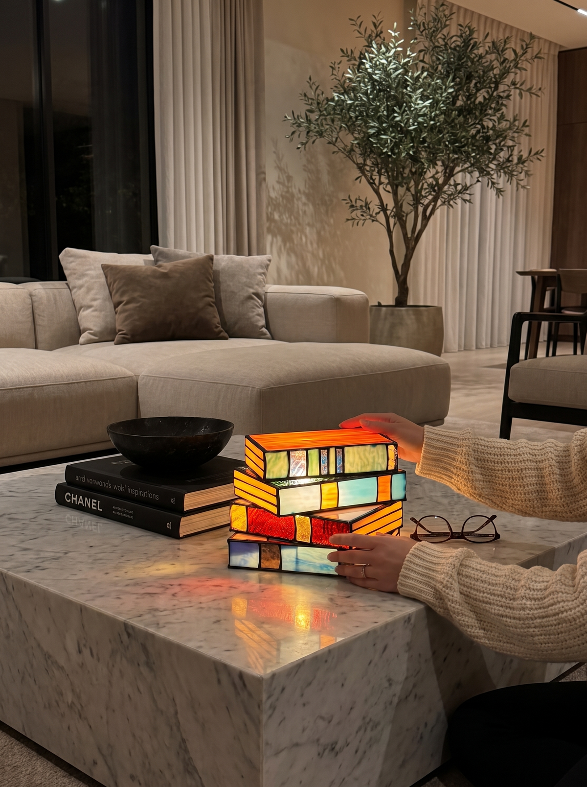 Stained glass book lamp as a gift for book lovers
