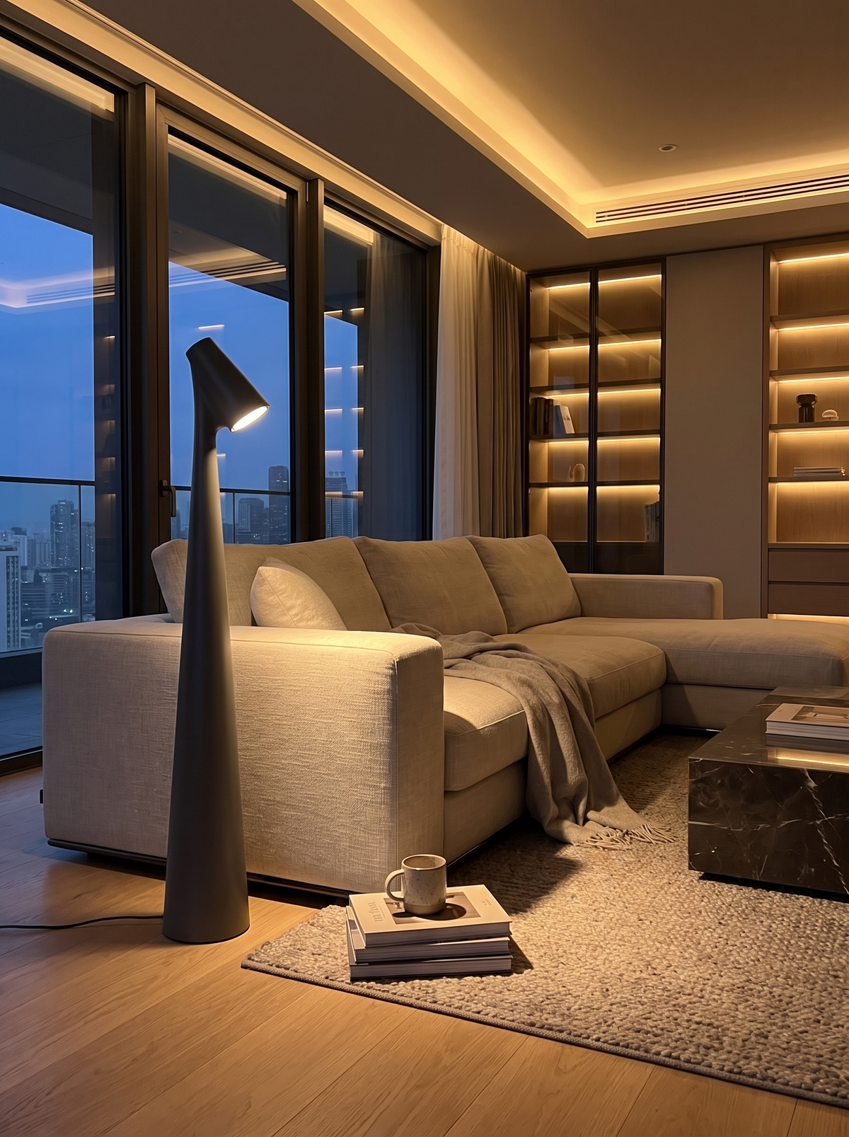 Glowora rechargeable lamp in a minimalist room