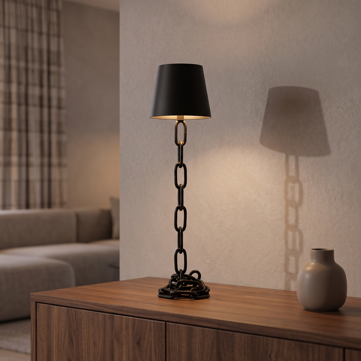 Modern Chain-Link Table Lamp