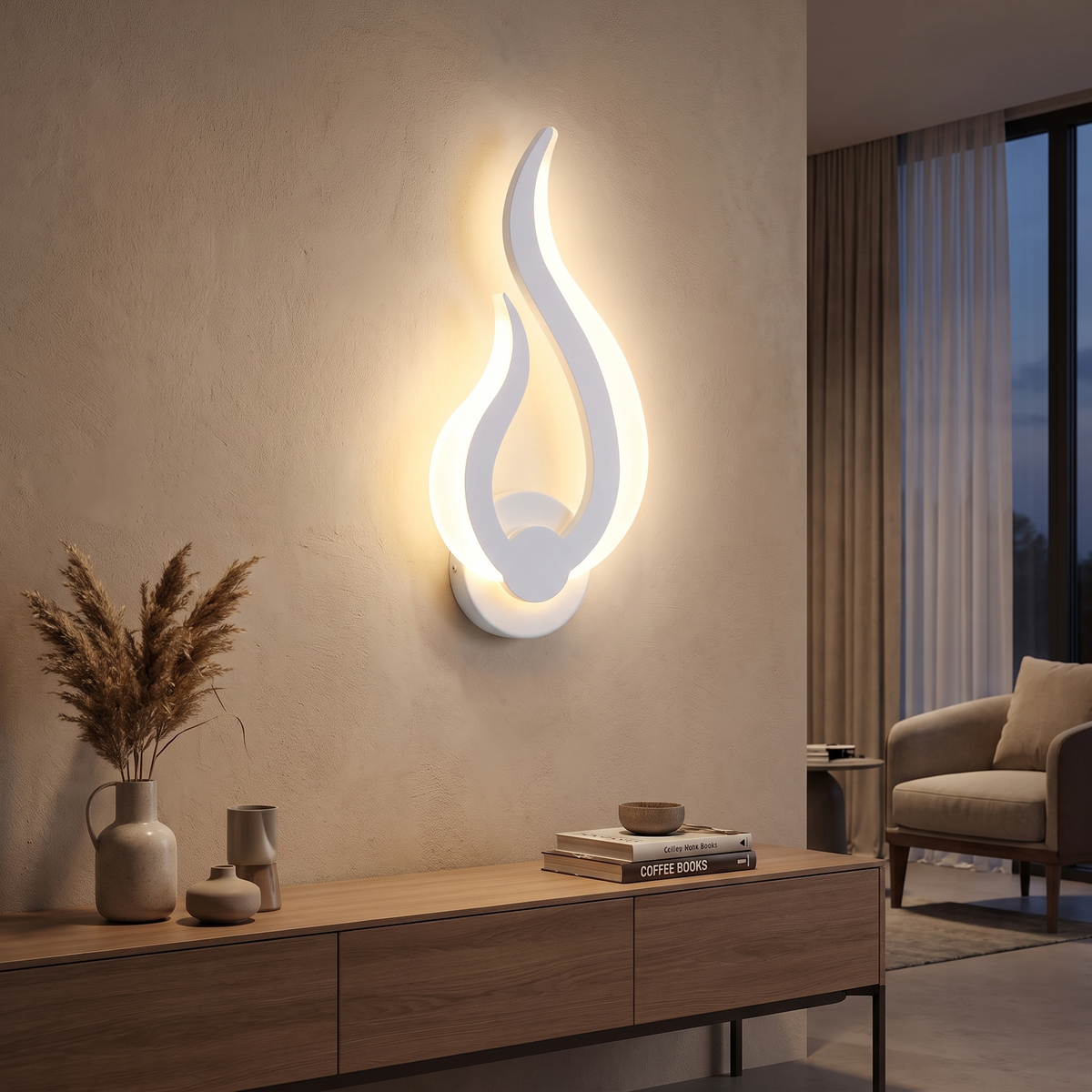Modern Flame LED Wall Light