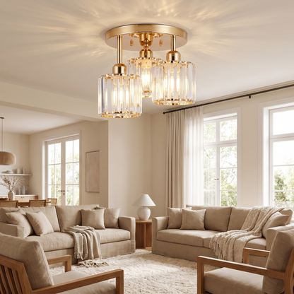 Modern Gold Luxury Crystal Ceiling Light